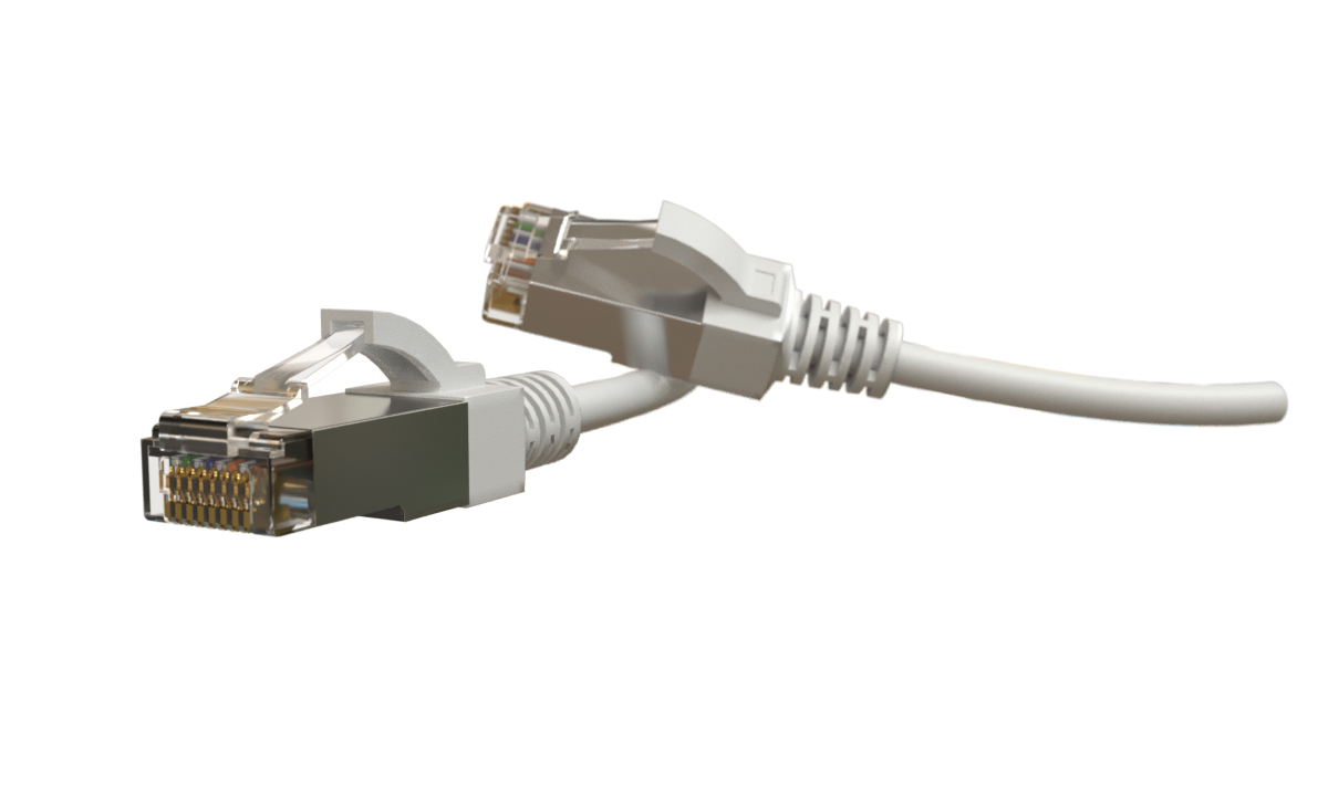 Патч-корд Hyperline S/FTP, экранированный, категория 6 (100% Fluke Component Tested), 28AWG, LSZH, 1 м, белый