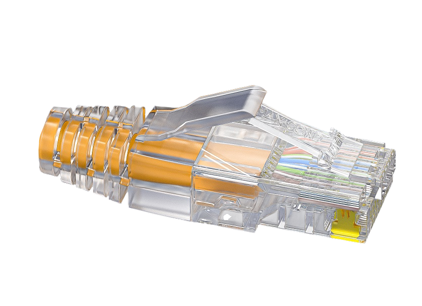 Комплект Maxicord, коннектор RJ-45(8P8C) кат.5е, защитный колпачок, прозрачный, 100 шт
