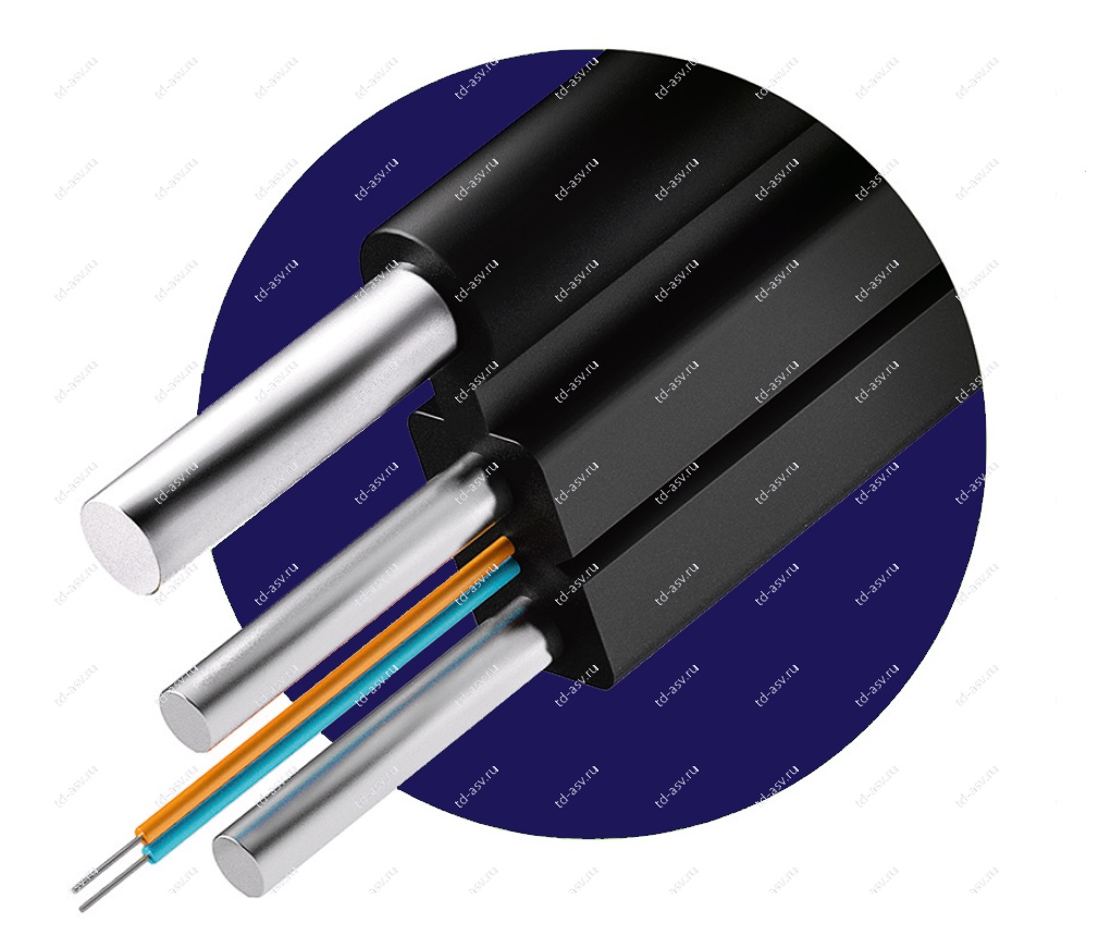 Оптический дроп кабель FTTH, 1ов, G.657А1, усилен проволокой с ВСЭ  (Steel)